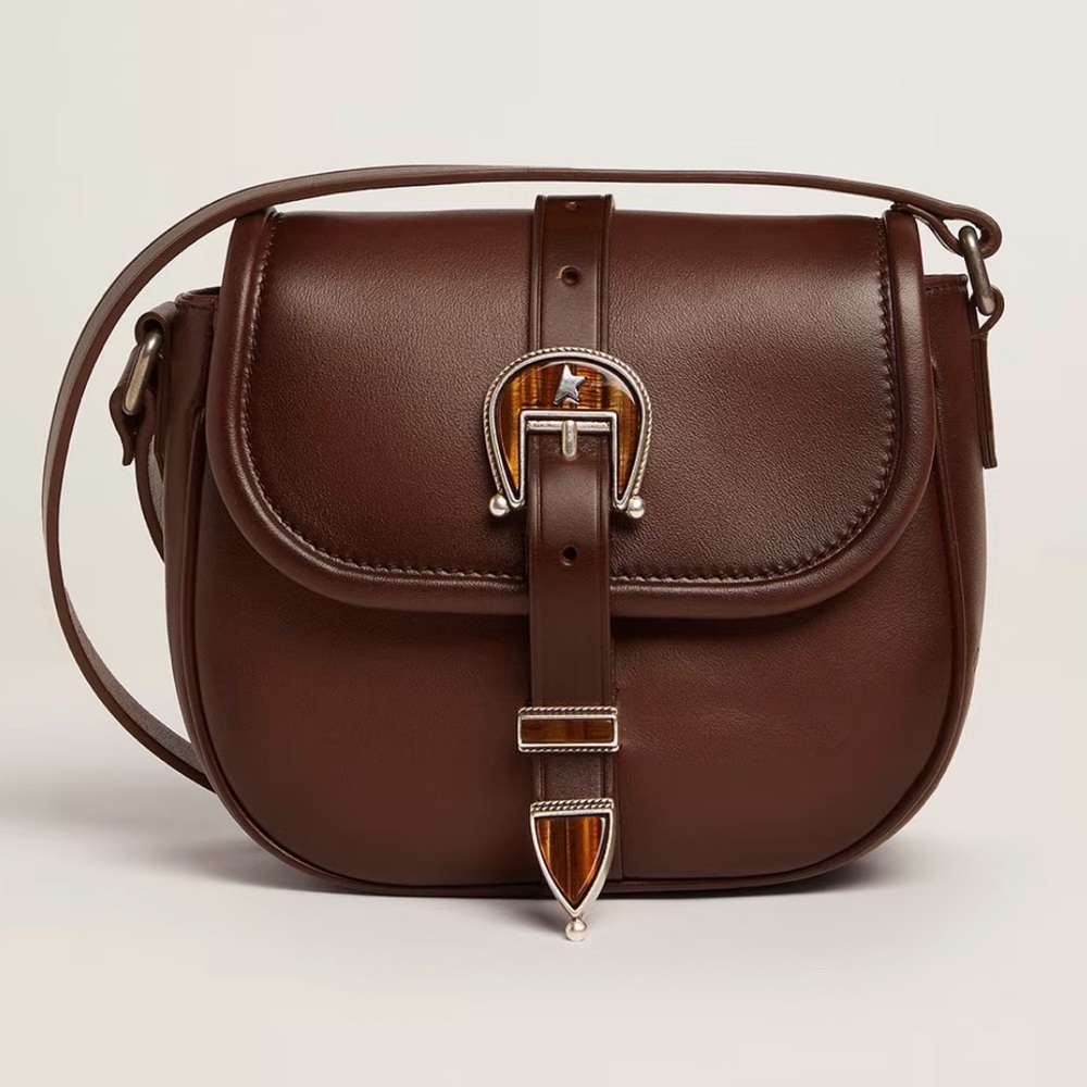 Golden Goose Small Rodeo Bag in Dark Tan Leather - Picture 9 of 14
